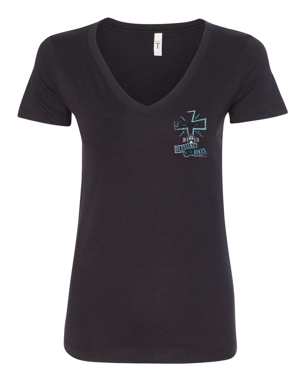 Womens V Neck Bike Blessing '24