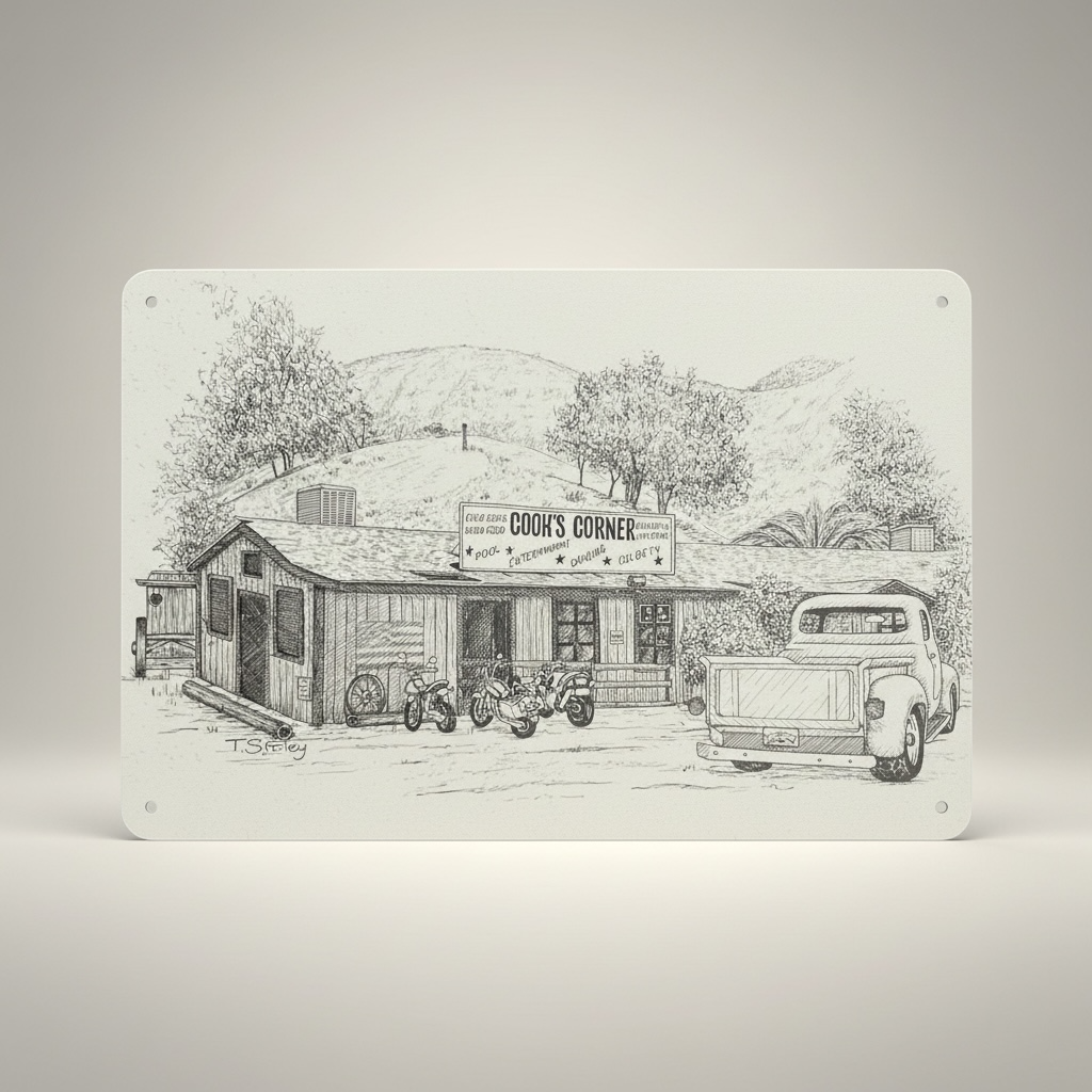 Local Artist's Sketch- Tin Sign